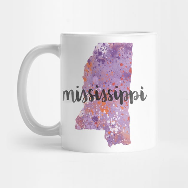 mississippi - calligraphy and abstract state outline by randomolive